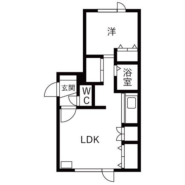 札幌市中央区南六条西マンション 間取り図画像