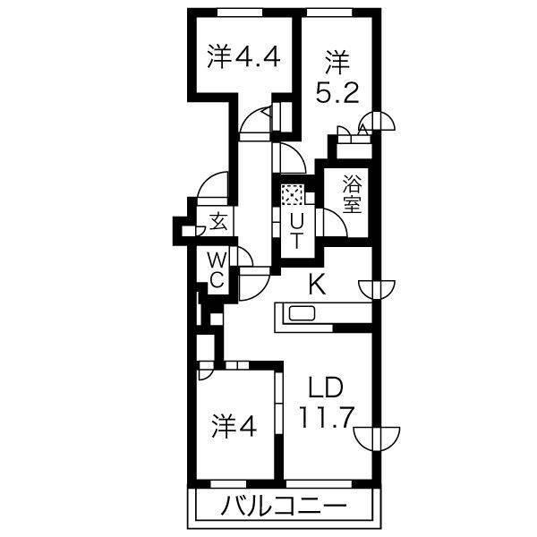 札幌市北区北十七条西マンション 間取り図画像