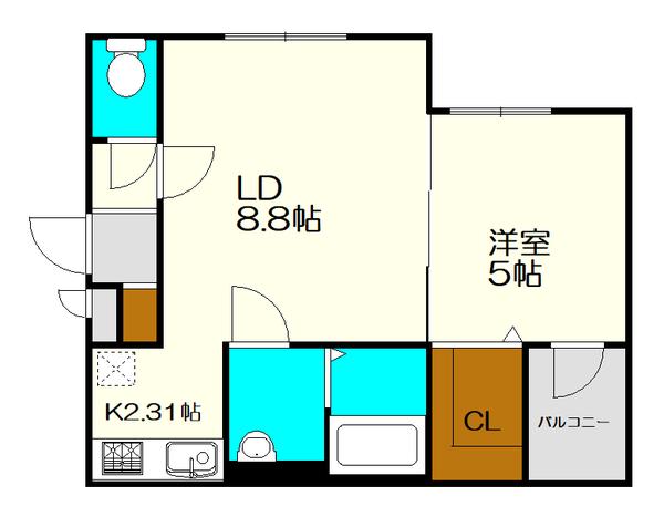 北広島市中央マンション 間取り図画像