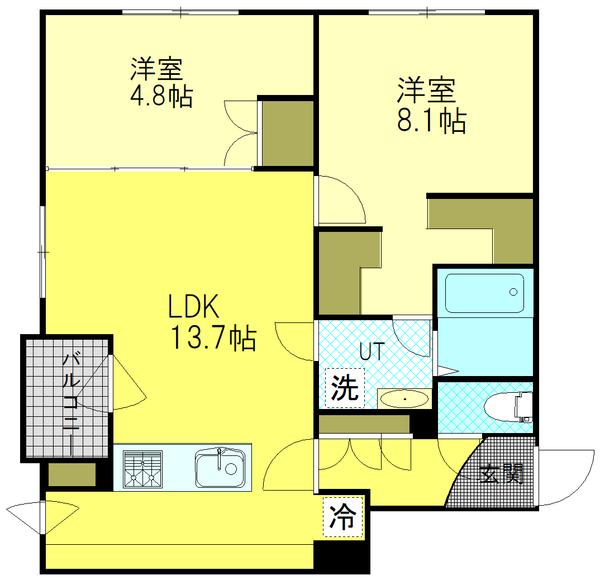 COMSAP新札幌Ⅱ 間取り図画像
