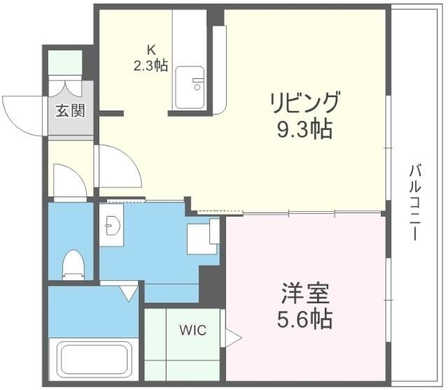 札幌市清田区北野一条マンション 間取り図画像