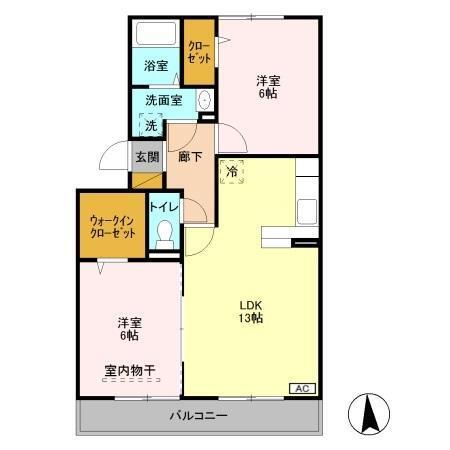 リバーパーク蒲生　Ａ（203） 間取り図画像