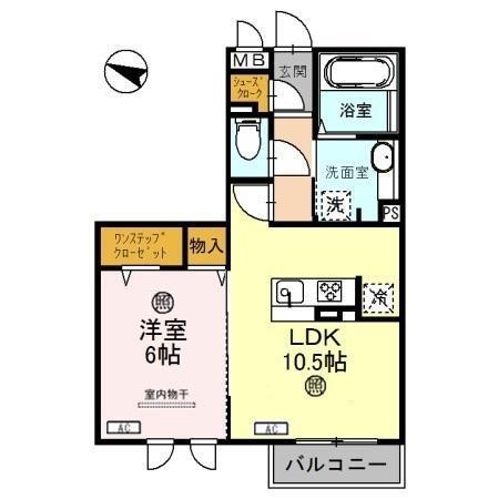 ﾛｲｼﾞｪﾝﾄﾊﾟｰｸｽ ﾚｲｸﾀｳﾝ　Ｄ（202） 間取り図画像