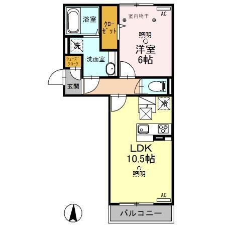ﾛｲｼﾞｪﾝﾄﾊﾟｰｸｽ ﾚｲｸﾀｳﾝ Ⅲ　Ｏ（107） 間取り図画像
