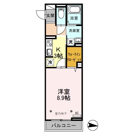 ゴールドパストラル　Ｘ（301） 間取り図画像