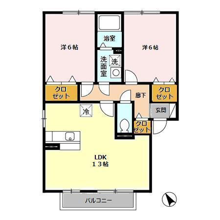グリーンパーク　Ⅲ（201） 間取り図画像