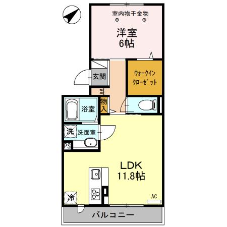 ﾛｲｼﾞｪﾝﾄﾊﾟｰｸｽ ﾚｲｸﾀｳﾝ Ⅲ　Ｈ（205） 間取り図画像