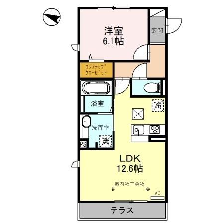 ﾛｲｼﾞｪﾝﾄﾊﾟｰｸｽ ﾚｲｸﾀｳﾝ　Ｄ（108） 間取り図画像