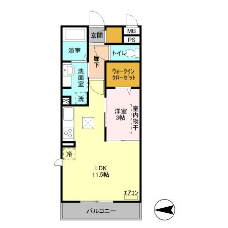 ﾛｲｼﾞｪﾝﾄﾊﾟｰｸｽ ﾚｲｸﾀｳﾝ　Ｌ（107） 間取り図画像