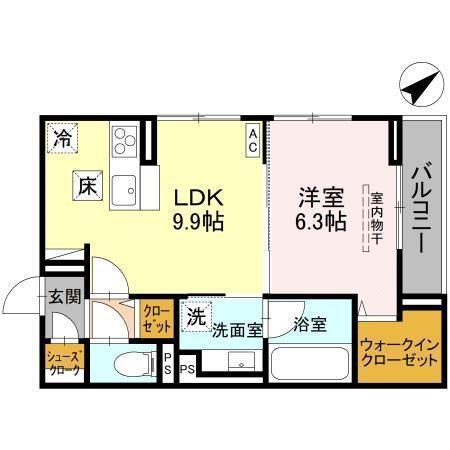(仮称)D-ROOM中町PJ　Ⅲ（101） 間取り図画像
