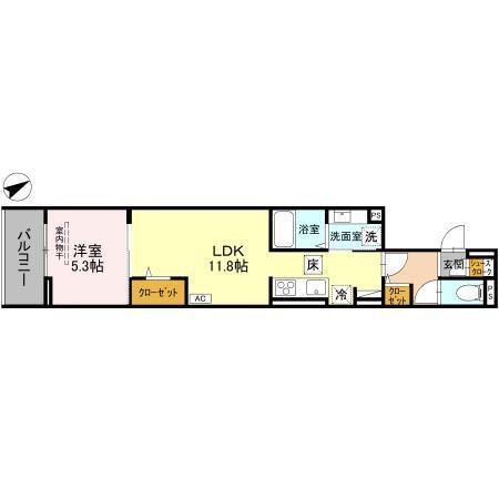 (仮称)D-ROOM中町PJ　Ⅲ（102） 間取り図画像