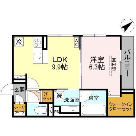 (仮称)D-ROOM中町PJ　Ⅲ（201） 間取り図画像