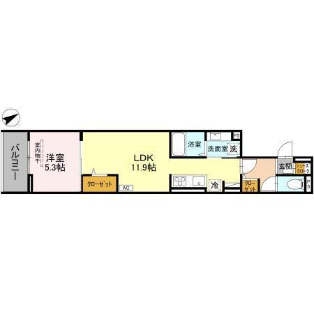 (仮称)D-ROOM中町PJ　Ⅲ（202） 間取り図画像