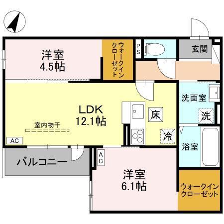 (仮称)D-ROOM大房PJ　A棟（103） 間取り図画像