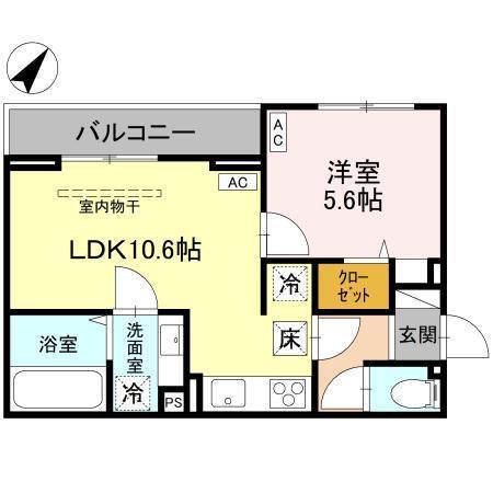 (仮称)D-ROOM大房PJ　A棟（105） 間取り図画像