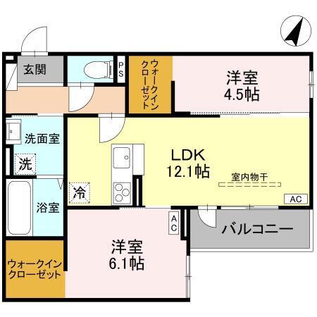 (仮称)D-ROOM大房PJ　A棟（202） 間取り図画像