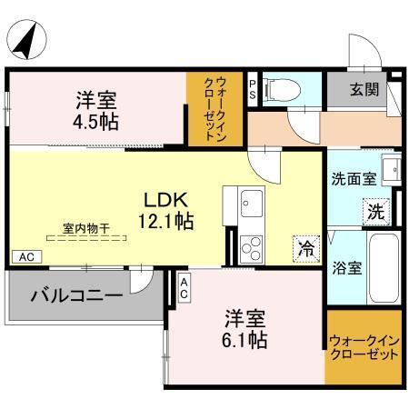 (仮称)D-ROOM大房PJ　A棟（203） 間取り図画像