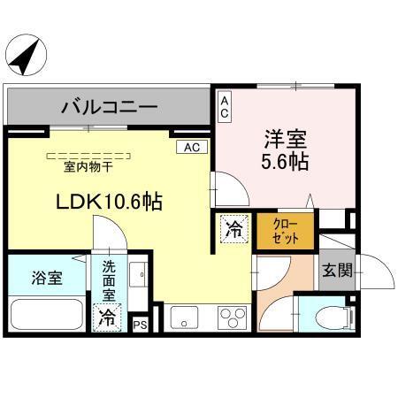 (仮称)D-ROOM大房PJ　A棟（305） 間取り図画像