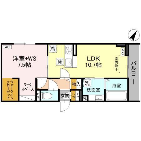 (仮称)D-ROOM大房PJ　C棟（105） 間取り図画像