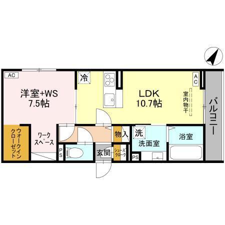 (仮称)D-ROOM大房PJ　C棟（205） 間取り図画像