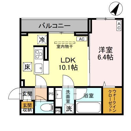 (仮称)D-ROOM大房PJ　B棟（101） 間取り図画像