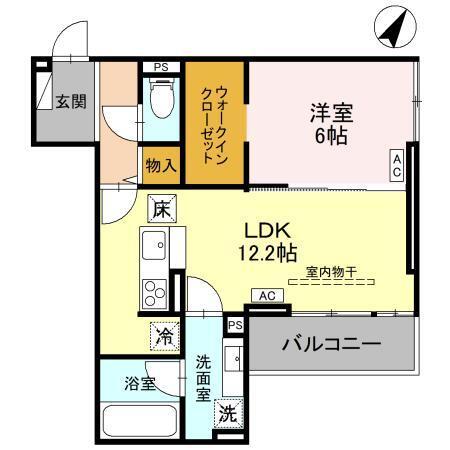 (仮称)D-ROOM大房PJ　B棟（102） 間取り図画像