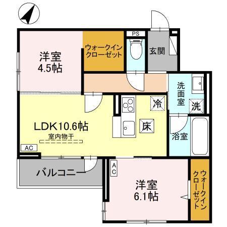 (仮称)D-ROOM大房PJ　B棟（103） 間取り図画像
