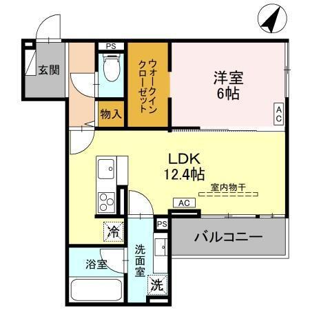 (仮称)D-ROOM大房PJ　B棟（202） 間取り図画像