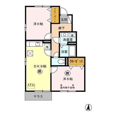 ハイツ フォーシーズン　Ａ/Ｂ（B102） 間取り図画像