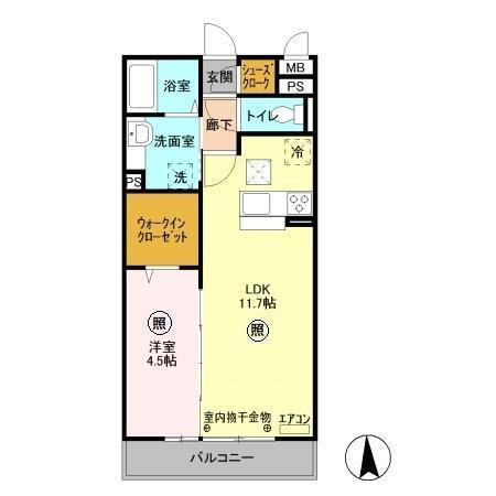メルヴェーユ三郷中央　Ａ（103） 間取り図画像