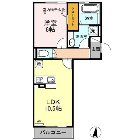 ﾛｲｼﾞｪﾝﾄﾊﾟｰｸｽ ﾚｲｸﾀｳﾝ Ⅲ　Ｃ（207） 間取り図画像