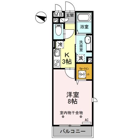 ﾛｲｼﾞｪﾝﾄﾊﾟｰｸｽ ﾚｲｸﾀｳﾝ　Ｋ（101） 間取り図画像