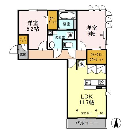 ﾛｲｼﾞｪﾝﾄﾊﾟｰｸｽ ﾚｲｸﾀｳﾝ Ⅲ　Ｍ（201） 間取り図画像