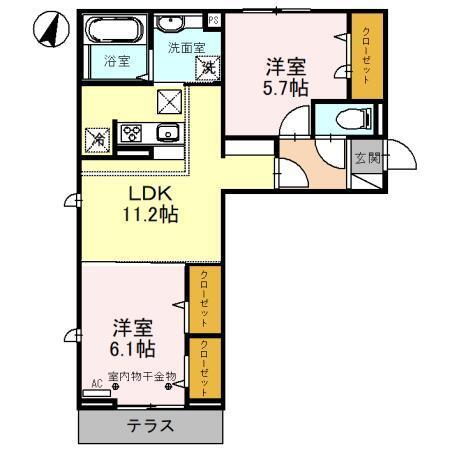 ＣＲＥＳＴ吉川（101） 間取り図画像