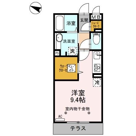 ﾛｲｼﾞｪﾝﾄﾊﾟｰｸｽ ﾚｲｸﾀｳﾝ　Ｅ（106） 間取り図画像