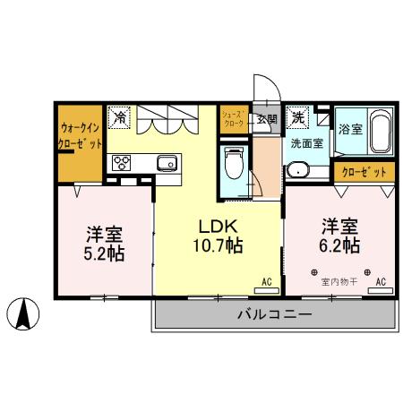 ﾛｲｼﾞｪﾝﾄﾊﾟｰｸｽ ﾚｲｸﾀｳﾝ Ⅲ　Ｋ（308） 間取り図画像