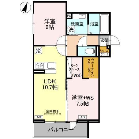 アドラーブル　B棟（202） 間取り図画像