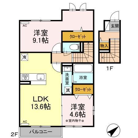 Ｄ−ＲＯＯＭ　トピア国見（201） 間取り図画像