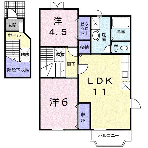 フラワーガーデン３（201） 間取り図画像