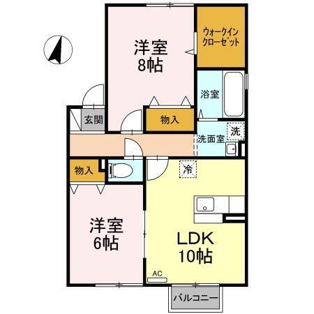 セジュールＲａｙ　Ａ（201） 間取り図画像