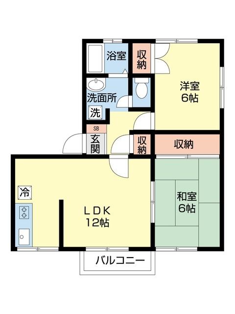 ビューティフルヒル美丘Ｂ（201） 間取り図画像