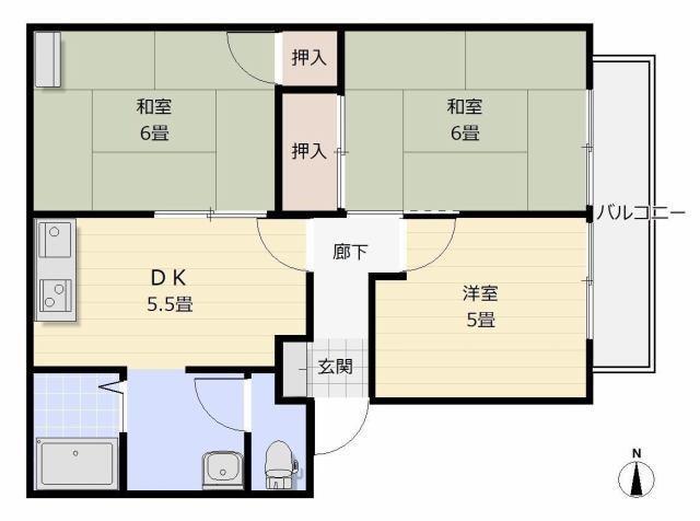 グランヒル中村（205） 間取り図画像