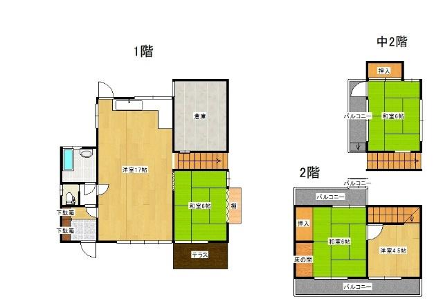 坂井町3丁目Ｆ様貸家 間取り図画像