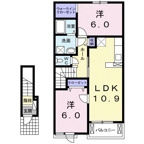 Ｈｅａｒｔ未来Ⅱ　Ｂ（203） 間取り図画像