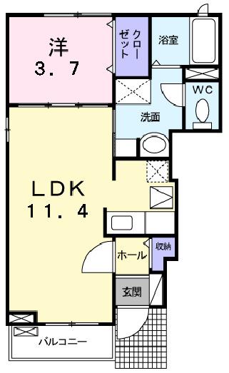 シュヴェスタ−　Ⅱ（101） 間取り図画像