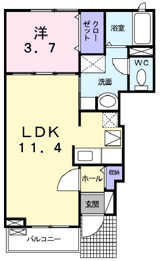 シュヴェスタ−　Ⅱ（102） 間取り図画像