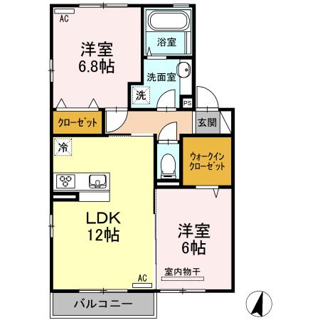 アン ソレイユ　C棟（C202） 間取り図画像