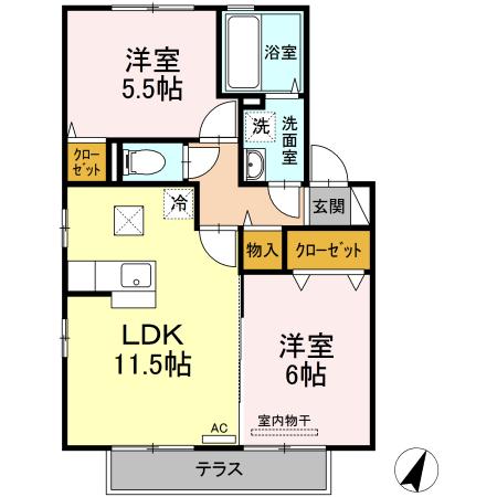 Kitten's House（103） 間取り図画像