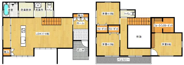 吹き抜けが明るいです
