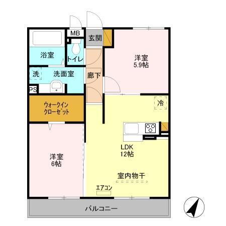 Ｄ-ｒｏｏｍ与野公園 Ｒｏｓｅ Ｐａｒｋ（302） 間取り図画像